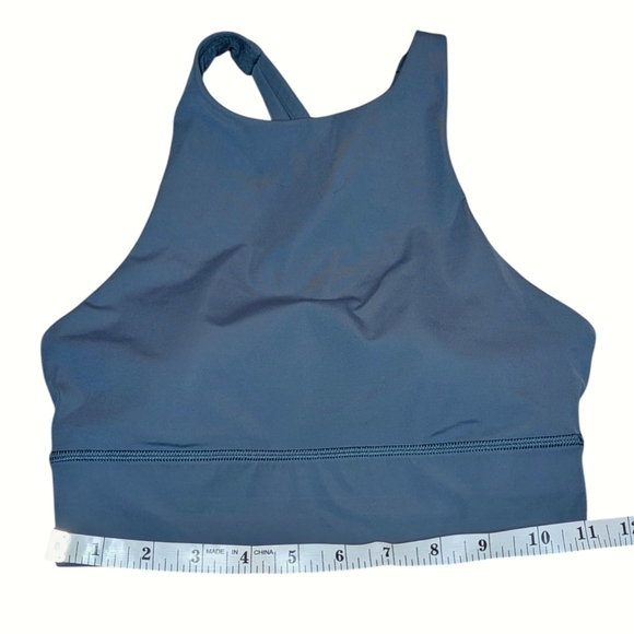 Lululemon Energy Bra High Neck Long Line Iron Blue Size 4 Medium Support - Picture 12 of 12
